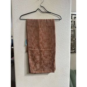 Borini Imported Scarf Brown Rose Patterned Scarf One-Size